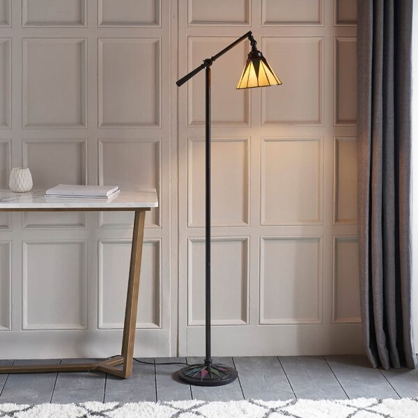 Endon 74355 - Stojacia lampa Tiffany DARK STAR 1xE14/40W/230V