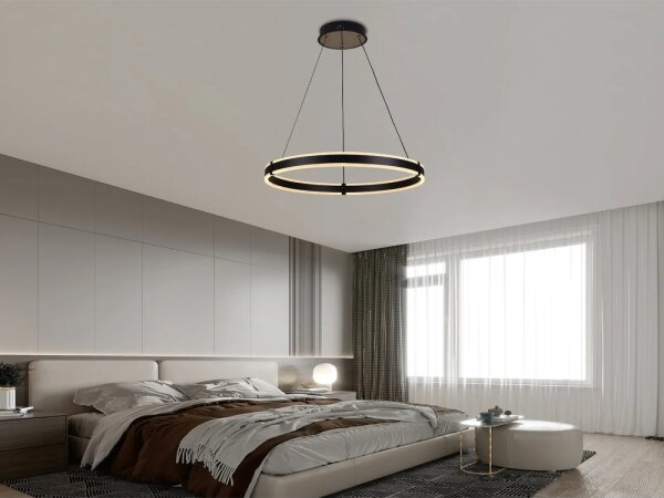 Brilagi-LED Stmievateľný luster na lanku CIRCLE LED/85W/230V 3000-6500K čierna + DO