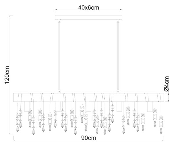 Globo 15532-5HB - Závesný luster na lanku KIRA 5xE14/40W/230V čierny