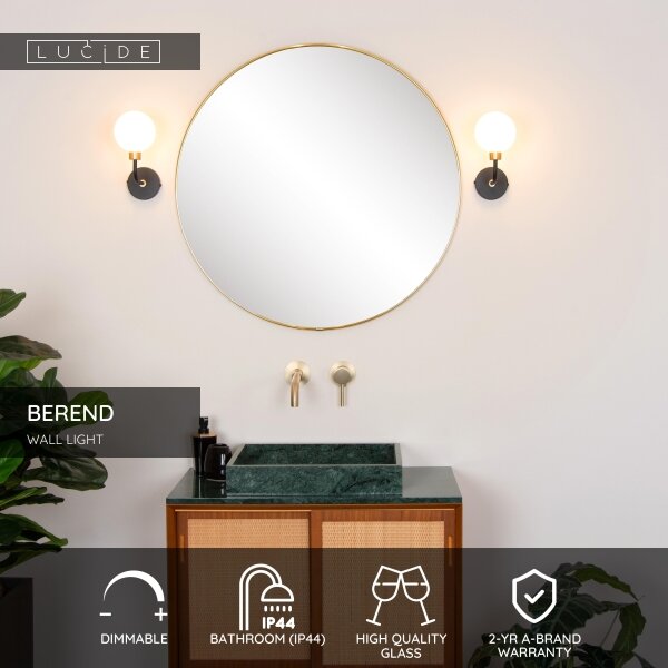 Lucide 30265/01/30 - Kúpeľňová nástenná lampa BEREND 1xG9/33W/230V IP44