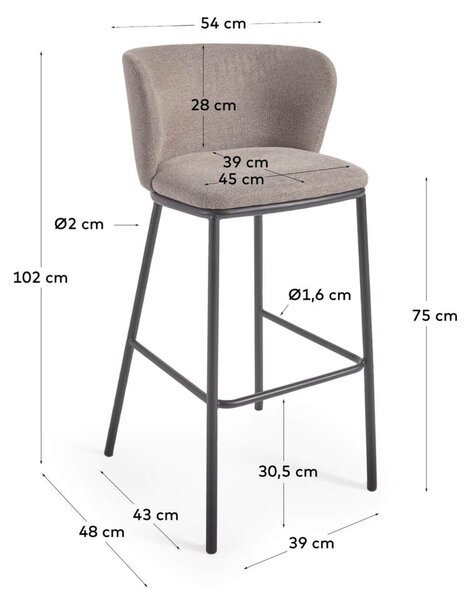 MUZZA Barová stolička arun 75 cm hnedá