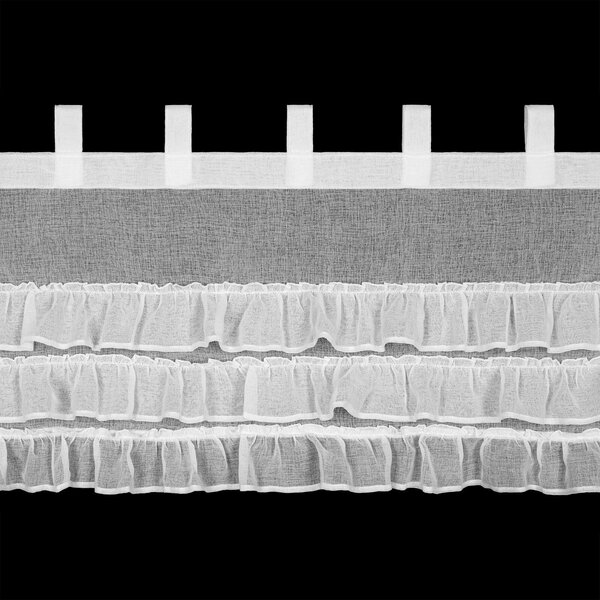 KRÁTKA ZÁCLONA NA PÚTKACH LILIAN1 150X45 CM BIELA