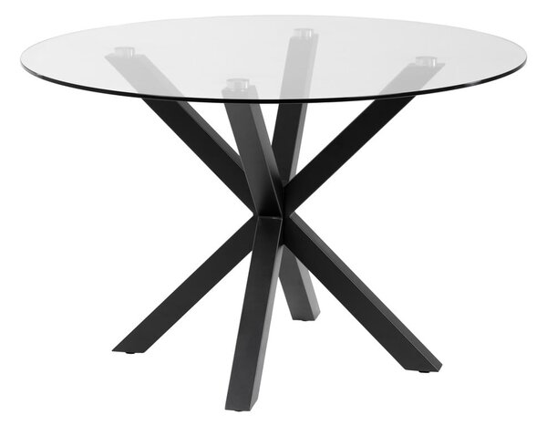 Guľatý jedálenský stôl so sklenenou doskou Kave Home, ø 119 cm