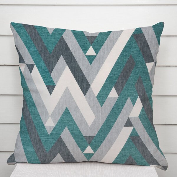 Biante Zamatová obliečka na vankúš Tamara TMR-026 Zeleno-sivý designový cik-cak 30 x 50 cm