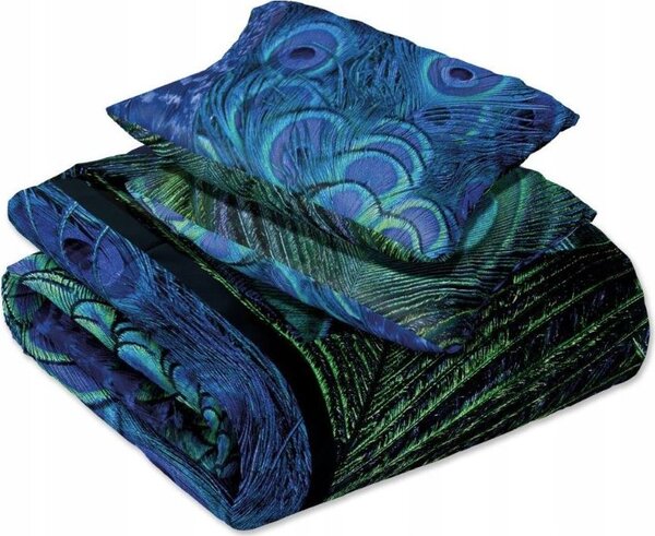 Faro Bavlnené saténové obliečky NOBILE 007 140x200 cm + 70x90 cm modré/zelené