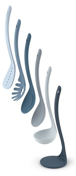 Súprava 5 modrých kuchynských nástrojov so stojanom Joseph Joseph Nest Utensils Plus