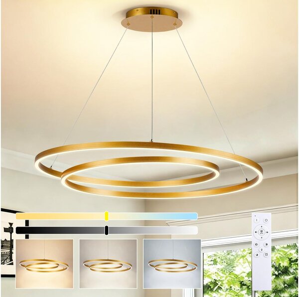 Brilagi-LED Stmievateľný luster na lanku TWISTER LED/105W/230V 3000-6000K zlatá+DO