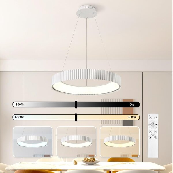 Brilagi - LED stmievateľný luster FALCON MODERN LED/54W/230V pr. 60 cm biela + DO