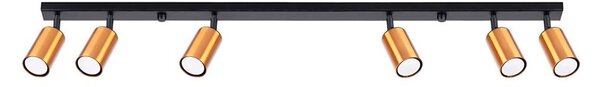 Sollux SL.1380 - Bodové svietidlo WINX 6xGU10/10W/230V čierna/meď