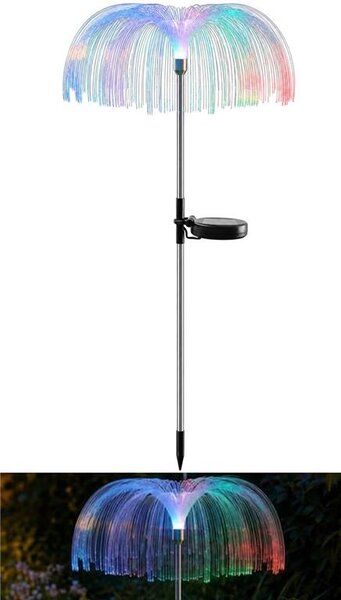 Lampa Strend Pro Garden Meduse, solárna, fiber vlákna, meniaca farbu, 75 cm
