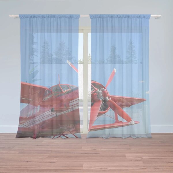Sablio Záclony Červené lietadlo: 2ks 150x250cm