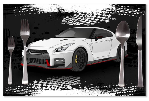 Sablio Prestieranie Nissan GTR 35 Čierny: 40x30cm