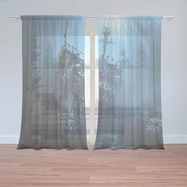 Sablio Záclony Vrak lode na dne mora: 2ks 150x250cm