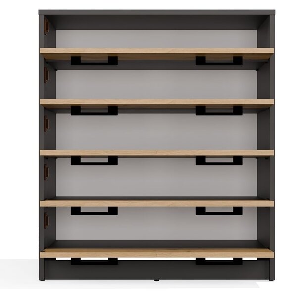 TP Living Botník ALEX 74 cm antracitový/dub artisan