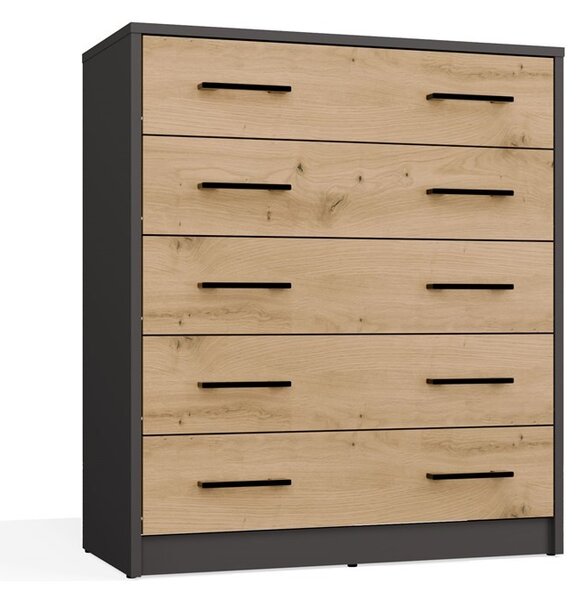 TP Living Botník ALEX 74 cm antracitový/dub artisan