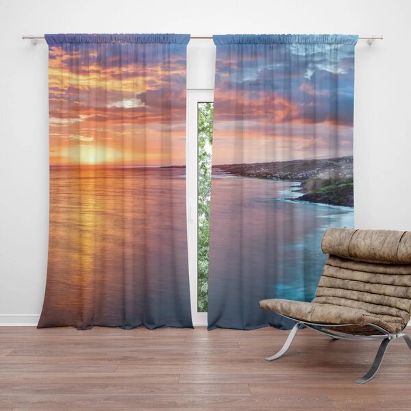 Sablio Záves Západ slnka nad morom: 2 ks 140x250 cm