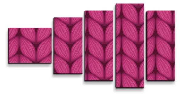 Sablio Obraz - 5-dílný Pletenie vo fuksiovej farbe - 100x60 cm