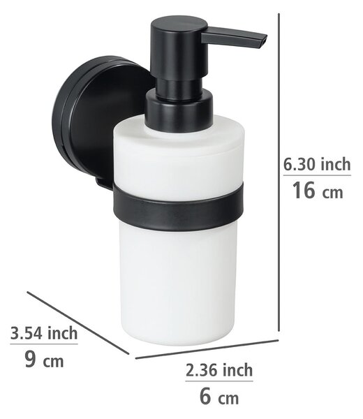 Čierno-biely nástenný dávkovač mydla Wenko Static-Loc® Plus