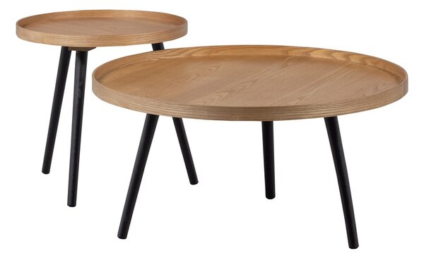 Odkladací stolík s doskou v jasanovom dekore WOOOD Mesa, ø 45 cm