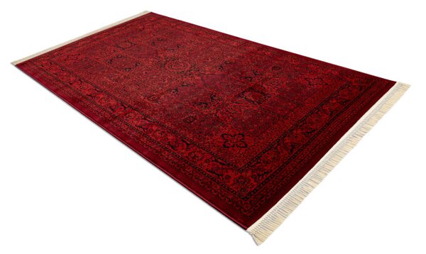 Koberec ORIENT 5365 so strapcami, rám / orientálny, bordový / čierny