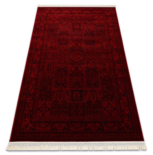 Koberec ORIENT 5365 so strapcami, rám / orientálny, bordový / čierny
