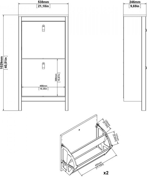 FALCO Botník Realty 53,8 cm černý