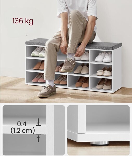 SONGMICS Botník Vasagle Endersen 104 cm biely