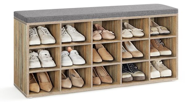 SONGMICS Botník Vasagle Endersen 105 cm svetlo hnedý/sivý