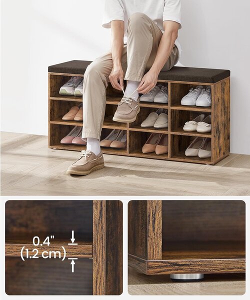 SONGMICS Botník Vasagle Endersen 104 cm hnedý/čierny