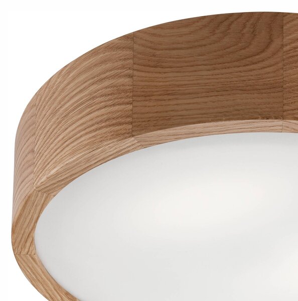 Stropné svietidlo Envostar Caspian, Ø 37 cm, IP54, dub, Svetlé drevo, Kúpeľňa, Drevo, Závesné svietidlo