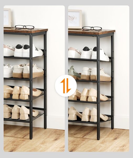 Botník Vasagle Melas 81 cm čierny/hnedý