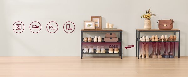 SONGMICS Topánkovník Vasagle Melas 53 cm čierny/hnedý
