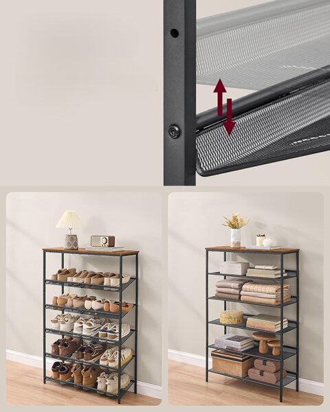 SONGMICS Topánkovník Vasagle Melas 114 cm čierny/hnedý