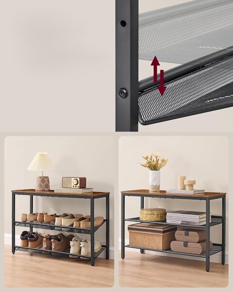 SONGMICS Topánkovník Vasagle Melas 53 cm čierny/hnedý