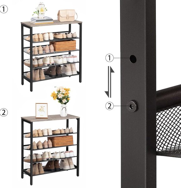 Botník Vasagle Ormio 85 cm čierny/sivý
