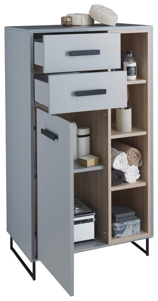 STREDNE VYSOKÁ SKRINKA, sivá, dub sonoma, 65/116/38 cm home24 - Kúpeľňové skrinky, Online Only