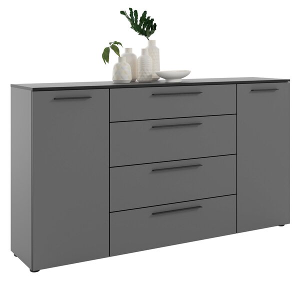 ŠIROKÁ KOMODA, tmavosivá, 180/99,8/40 cm - Online Only drobný nábytok, Online Only