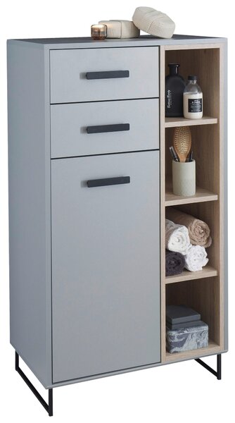 STREDNE VYSOKÁ SKRINKA, sivá, dub sonoma, 65/116/38 cm home24 - Kúpeľňové skrinky, Online Only