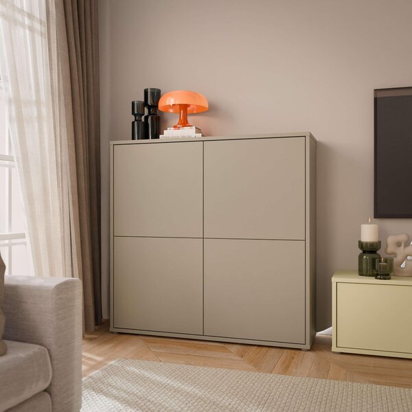 VYSOKÁ KOMODA, taupe, 124,5/121,5/34,9 cm Carryhome - Online Only drobný nábytok, Online Only