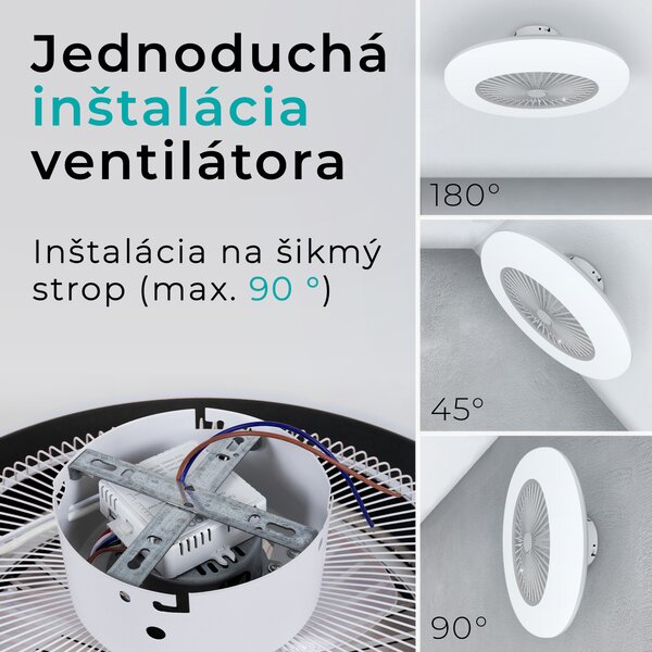 Noaton 11055W Callisto, biela, stropný ventilátor so svetlom