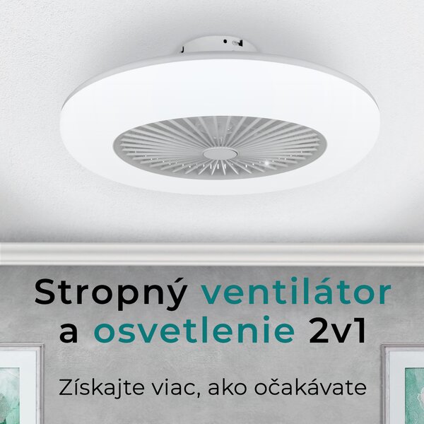 Noaton 11055W Callisto, biela, stropný ventilátor so svetlom