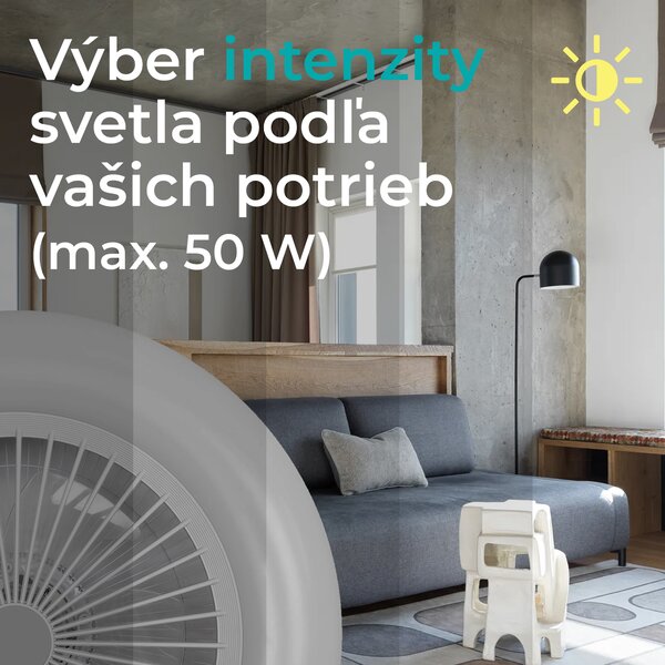 Noaton 11055W Callisto, biela, stropný ventilátor so svetlom