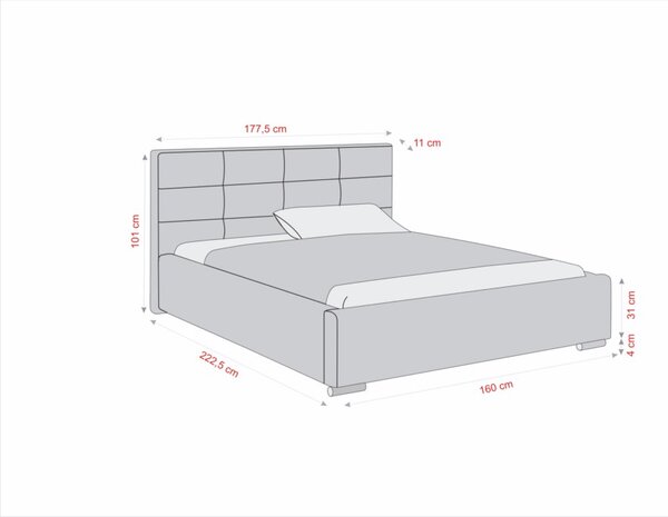 MD Čalúnená posteľ HARMONY 160x200 výber z farieb KRONOS_13