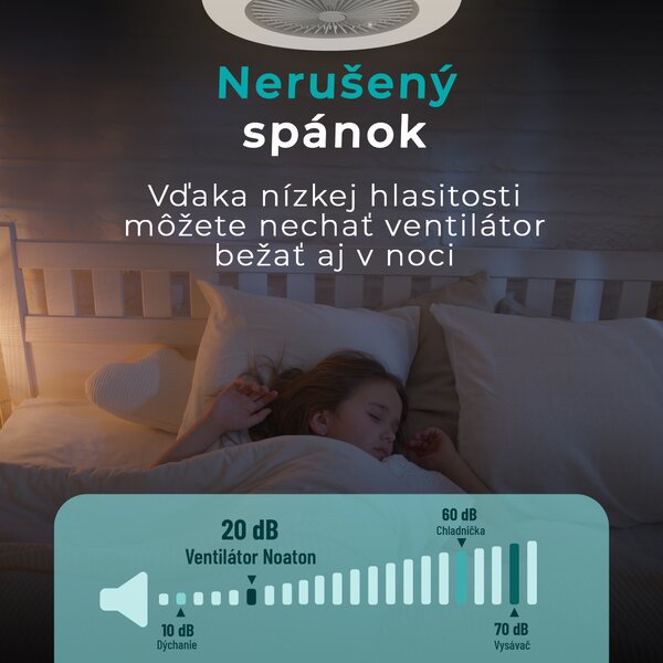 Noaton 11055W Callisto, biela, stropný ventilátor so svetlom