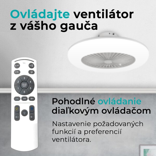 Noaton 11055W Callisto, biela, stropný ventilátor so svetlom