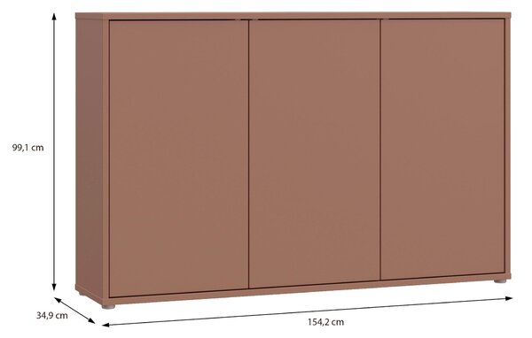ŠIROKÁ KOMODA, terakotová, 154,2/99,1/34,9 cm Carryhome - Online Only drobný nábytok, Online Only