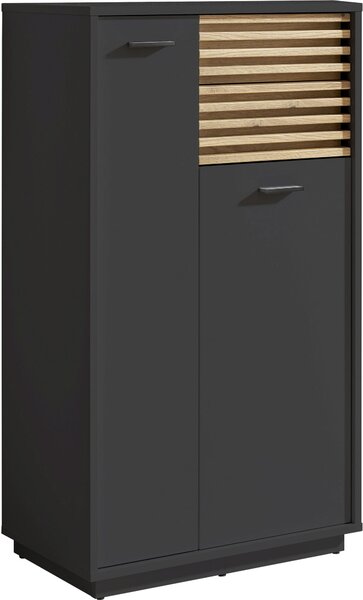 STREDNE VYSOKÁ SKRINKA, antracitová, farba duba, 60/106/35 cm home24 - Kúpeľňové skrinky, Online Only