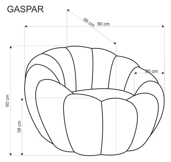 HALMAR Čalúnené kreslo GASPAR krémové