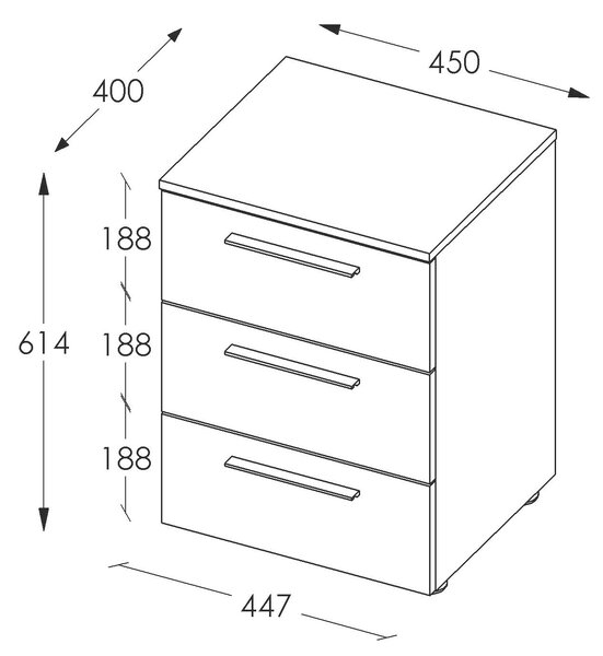 NOČNÝ STOLÍK, tmavosivá, 45/61,4/40 cm - Obývacie zostavy, Online Only