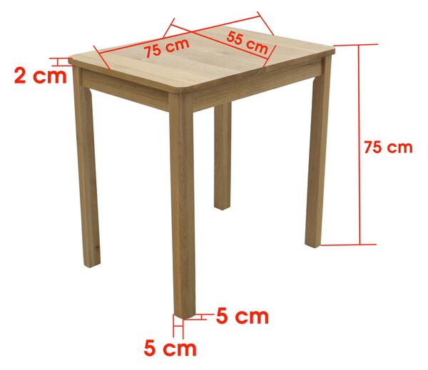 JEDÁLENSKÝ STÔL, dub, farba duba, 75/55/75 cm Linea Natura - Obývacie zostavy